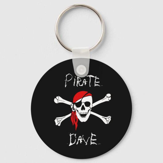 Zwarte Piraten Schedel Kruisbeenderen Sleutelhange Sleutelhanger (Voorkant)