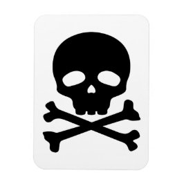 Zwarte piratenschedel op witte achtergrond magneet