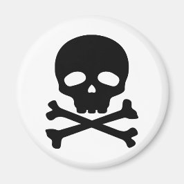 Zwarte piratenschedel op witte achtergrond magneet