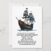 Zwarte Piratenschip Verjaardag Kaart (Voorkant)