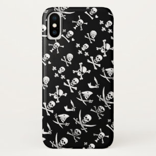 ZWARTE PIRATENVAANDELS schedel,GEKRUISTE BOTTEN,ZW iPhone X Hoesje