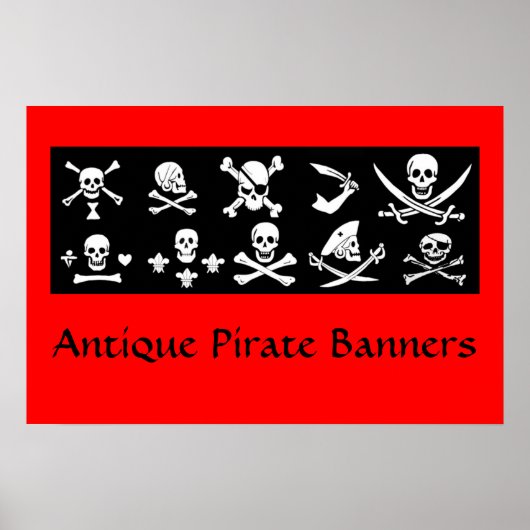 ZWARTE PIRATENVAANDERS schedel,GEKRUISTE BOTTEN,ZW Poster (Voorkant)