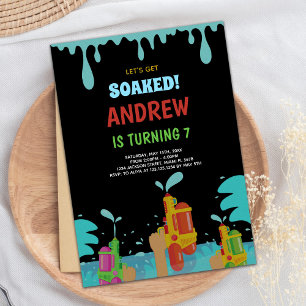 Zwarte Pistool Birthday-uitnodigingen Kaart