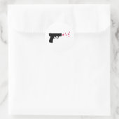 zwarte pistool sterren ronde sticker (Tas)