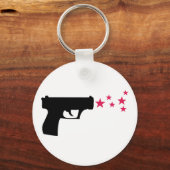 zwarte pistool sterren sleutelhanger (Voorkant)