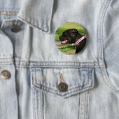 Zwarte Pit Bull Ronde Button 5,7 Cm (In situ)