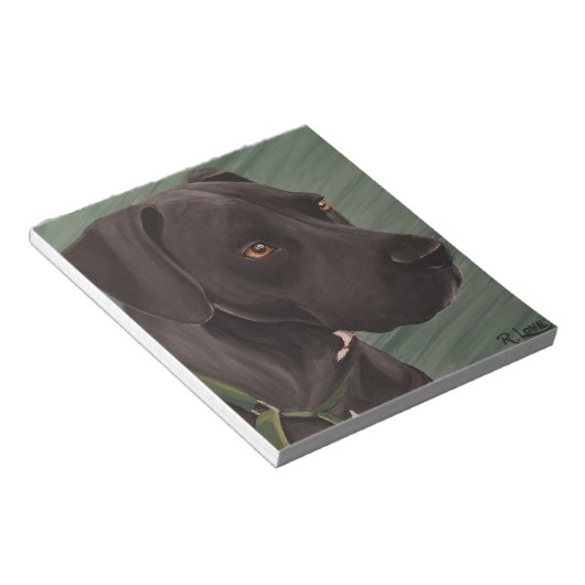 Zwarte Pitbull Notitieblok (Schuin)