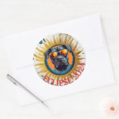 Zwarte Pitbull Solar Eclipse 2024 Sticker (Envelop)
