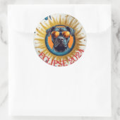 Zwarte Pitbull Solar Eclipse 2024 Sticker (Tas)