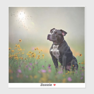 Zwarte Pitbull Vinyl-Stickers Sticker