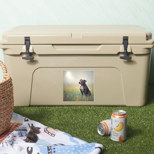 Zwarte Pitbull Vinyl-Stickers Sticker (Koeler)