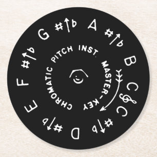 Zwarte pitch Pipe Ronde Kartonnen Onderzetter