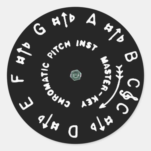 Zwarte Pitchpipe Ronde Sticker (Voorkant)