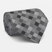 Zwarte pixelvormige stropdas met pixelvierkanten (Opgerold)