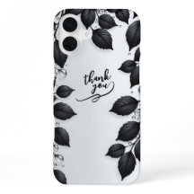 Zwarte Plant Bladeren iPhone 16 Hoesje