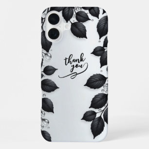 Zwarte Plant Bladeren iPhone 16 Hoesje iPhone 16 Plus Hoesje
