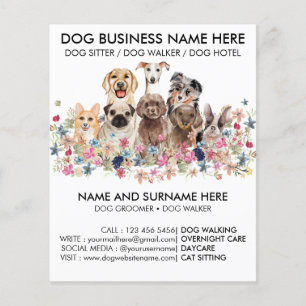 Zwarte Planten Honden Oppas Plank Verzorging Honde Flyer
