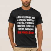 Zwarte plastic zakken t-shirt (Voorkant)