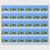 Zwarte platte wandelaar - Kerstbos Cadeaupapier (Vlak)