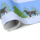 Zwarte platte wandelaar - Kerstbos Cadeaupapier (Rol Hoek)