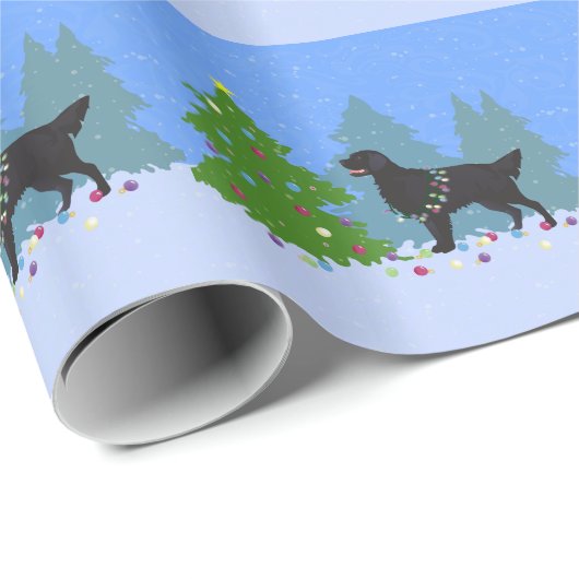 Zwarte platte wandelaar - Kerstbos Cadeaupapier (Rol Hoek)