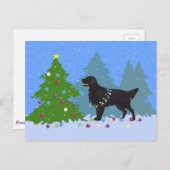 Zwarte platte wandelaar - Kerstbos Feestdagenkaart (Voorkant / Achterkant)