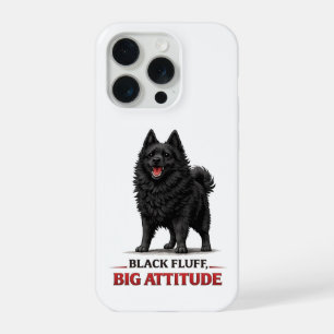 Zwarte Pluis, Grote Attitude Schipperke iPhone 15 Pro Case