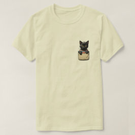zwarte pocketkat t-shirt