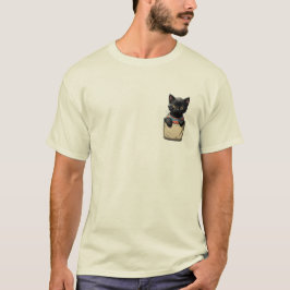 zwarte pocketkat t-shirt