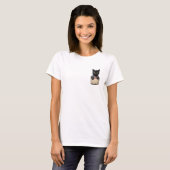 zwarte pocketkat t-shirt (Voorkant volledig)