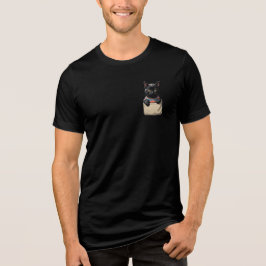 zwarte pocketkat Tri-Blend shirt