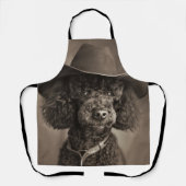 Zwarte poedel gekleed als een cowboy Halloween kos Schort (Voorkant)