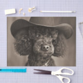 Zwarte poedel gekleed als een cowboy Halloween kos Tissuepapier (Craft)