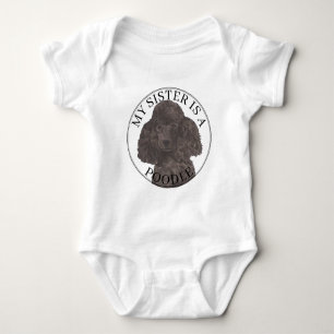 Zwarte Poedel Hond Grote Zus Romper