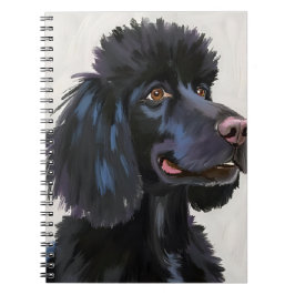 Zwarte poedel | Honden waterverf huisdier schilder Notitieboek