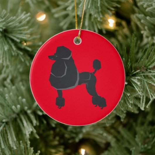 Zwarte Poedel Kerst Ornament (Boom)