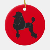 Zwarte Poedel Kerst Ornament (Voorkant)