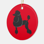 Zwarte Poedel Kerst Ornament (Links)