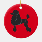 Zwarte Poedel Kerst Ornament (Achterkant)
