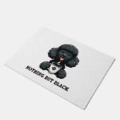 Zwarte poedel koffie niets dan zwart deurmat (Schuin)