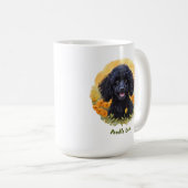 Zwarte poedel Mok met Floral Sunrise Illustratie (Voorkant rechts)