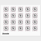 Zwarte poedel / roze & grijze Argyle Sticker (Vel)