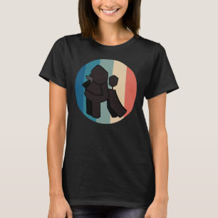 Zwarte poedelhond retro noodlijdend t-shirt