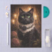 Zwarte poes met stijl tissuepapier (Craft)