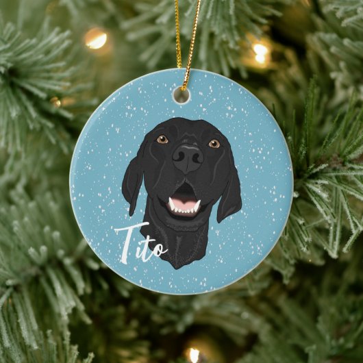Zwarte Pointer Puppy Keramisch Ornament (Boom)
