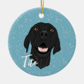 Zwarte Pointer Puppy Keramisch Ornament (Voorkant)