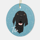 Zwarte Pointer Puppy Keramisch Ornament (Links)
