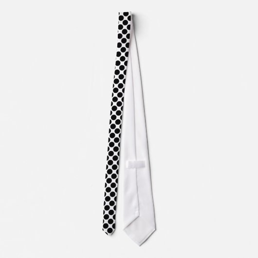  zwarte poka Dots Necktie Stropdas (Achterkant)