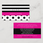 Zwarte poka Dots & Stripes Visitekaartje (Voorkant / Achterkant)