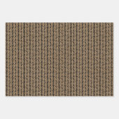 Zwarte pokadots Chevron Stripes Faux Bruft Inpakpapier Vel (Voorkant 3)